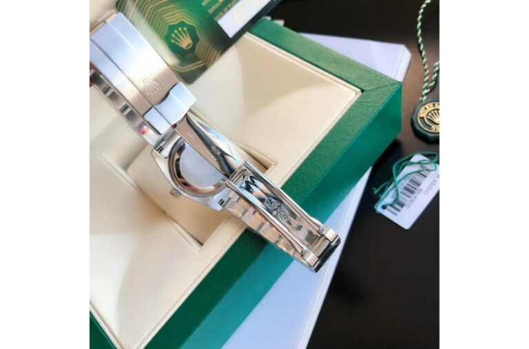 Replica Rolex Oyster Perpetual SS/SS Yellow/Stk Angle Detail