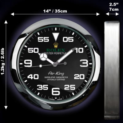 Replica ROLEX WALL CLOCK – AIR KING OYSTER PERPETUAL Angle Detail