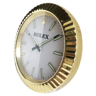 Replica ROLEX WALL CLOCK – DATEJUST GOLD Perspective View