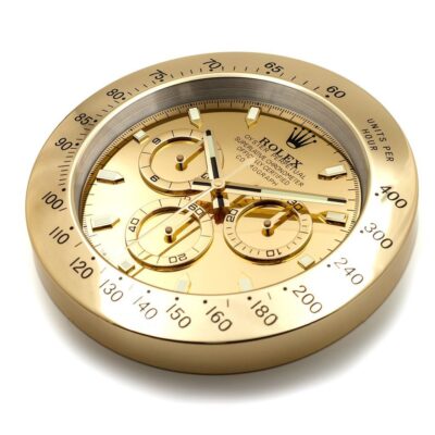 Replica ROLEX WALL CLOCK – DAYTONA FULL GOLD Perspective View