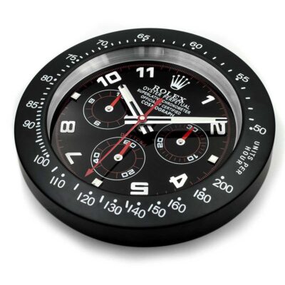 Replica ROLEX WALL CLOCK – DAYTONA BLACK/RED Perspective View