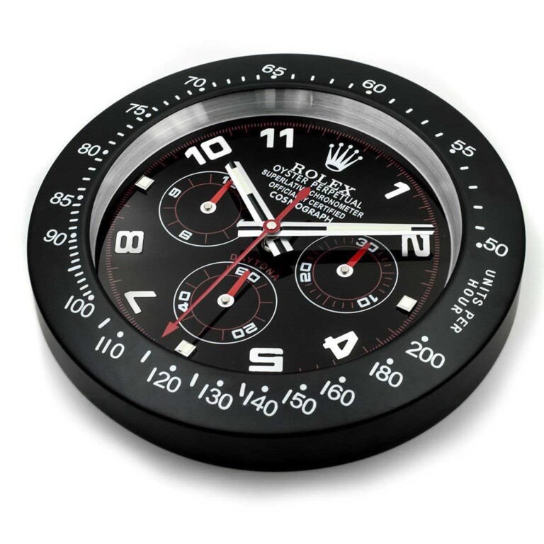Replica ROLEX WALL CLOCK – DAYTONA BLACK/RED Perspective View