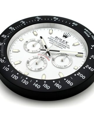 ROLEX WALL CLOCK – DAYTONA WHITE DIAL BLACK BEZEL 2