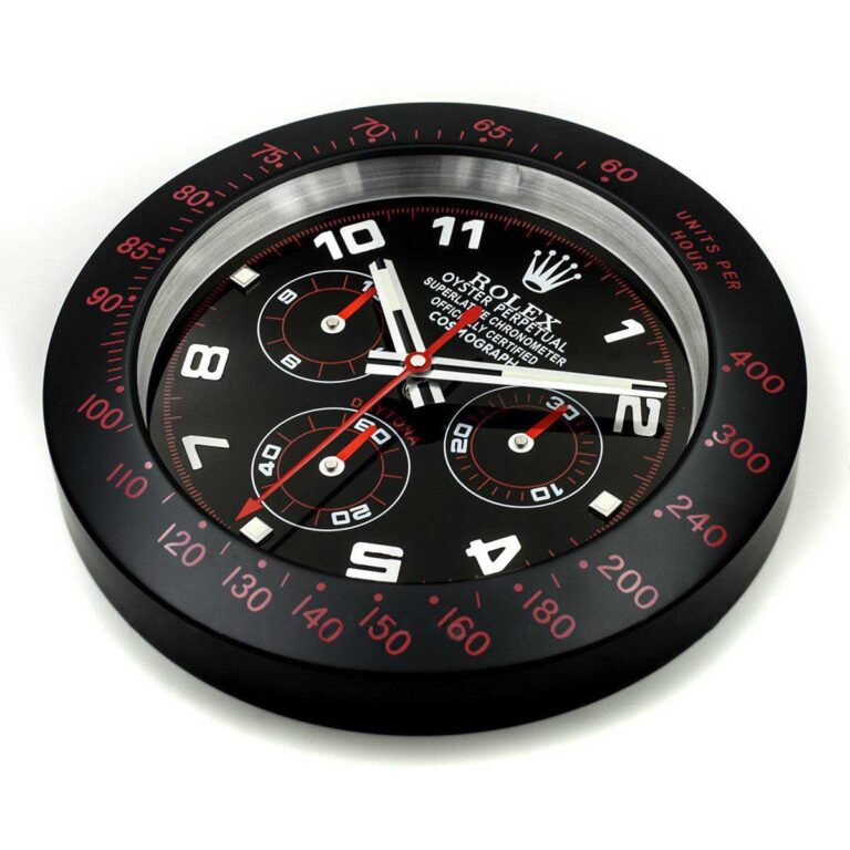 Replica ROLEX WALL CLOCK – DAYTONA BLACK/RED BEZEL Perspective View