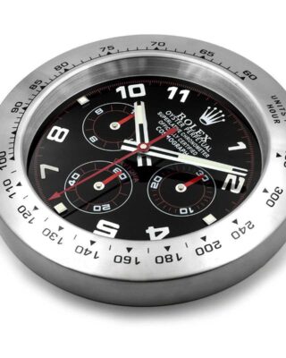 Replica ROLEX WALL CLOCK – DAYTONA BLACK/SILVER Angle Detail