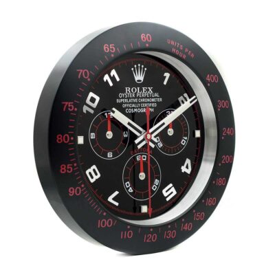 Replica ROLEX WALL CLOCK – DAYTONA BLACK/RED BEZEL