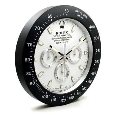 ROLEX WALL CLOCK – DAYTONA WHITE DIAL BLACK BEZEL