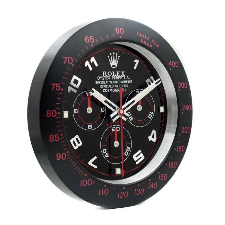 Replica ROLEX WALL CLOCK – DAYTONA BLACK/RED BEZEL