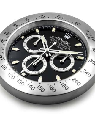 Replica ROLEX WALL CLOCK – DAYTONA CHRONOGRAPH BLACK Close-Up Focus