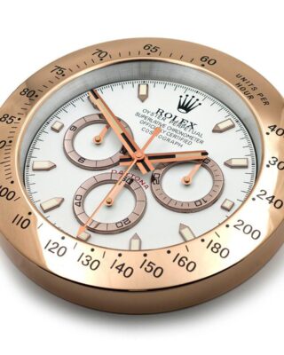 Replica ROLEX WALL CLOCK – DAYTONA ROSE GOLD Angle Detail