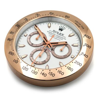 Replica ROLEX WALL CLOCK – DAYTONA ROSE GOLD Angle Detail