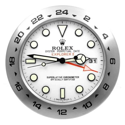 Replica ROLEX WALL CLOCK – EXPLORER 2 WHITE Perspective View