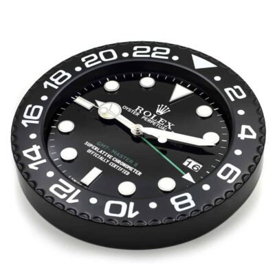 Replica ROLEX WALL CLOCK – GMT MASTER II BLACK Perspective View