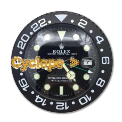 Replica ROLEX WALL CLOCK – GMT MASTER II BLACK Profile Shot