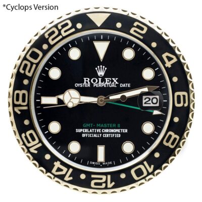 Replica ROLEX WALL CLOCK – GMT MASTER II GOLD Perspective View