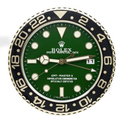Replica ROLEX WALL CLOCK – GMT MASTER II GOLD Perspective View