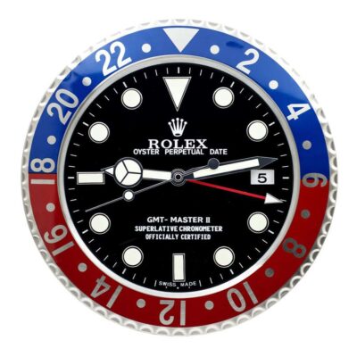 Replica ROLEX WALL CLOCK – GMT MASTER II ‘PEPSI’ EDITION Perspective View