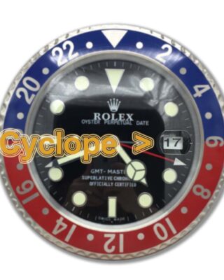 Replica ROLEX WALL CLOCK – GMT MASTER II ‘PEPSI’ EDITION Angle Detail