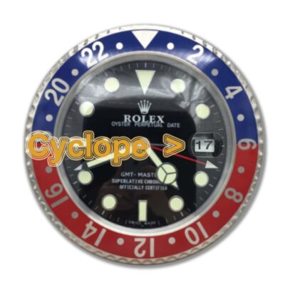 Replica ROLEX WALL CLOCK – GMT MASTER II ‘PEPSI’ EDITION Angle Detail