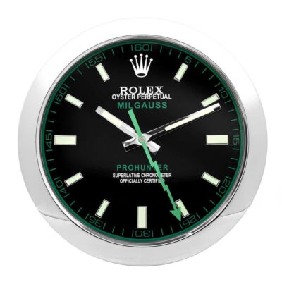 Replica ROLEX WALL CLOCK – MILGAUSS BLACK Perspective View