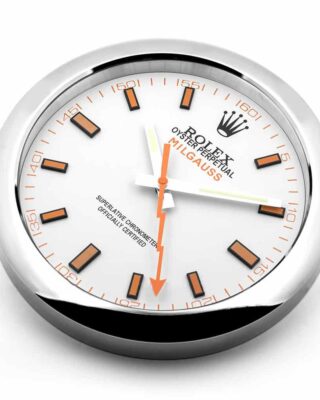 Replica ROLEX WALL CLOCK – MILGAUSS WHITE Angle Detail