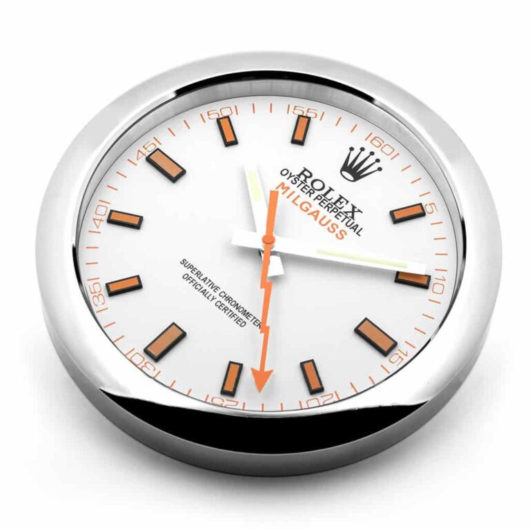 Replica ROLEX WALL CLOCK – MILGAUSS WHITE Angle Detail