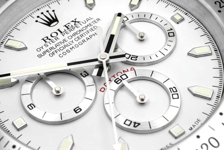 Replica ROLEX WALL CLOCK – ROLEX DAYTONA SILVER Close-Up Focus