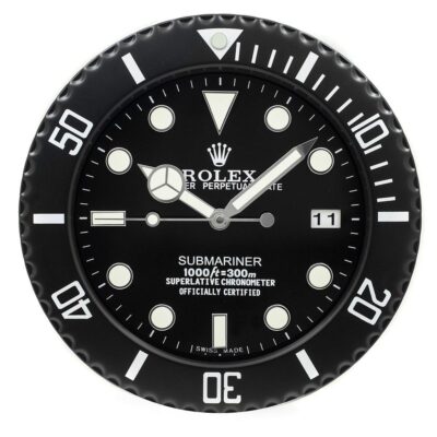 Replica ROLEX WALL CLOCK – SUBMARINER BLACK Perspective View