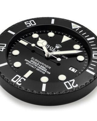 Replica ROLEX WALL CLOCK – SUBMARINER BLACK Angle Detail