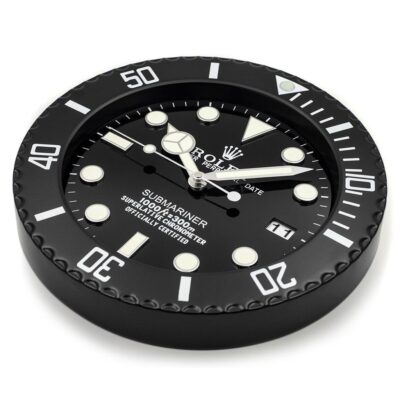Replica ROLEX WALL CLOCK – SUBMARINER BLACK Angle Detail