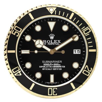 Replica ROLEX WALL CLOCK – SUBMARINER GOLD Perspective View