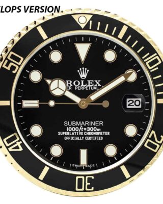 Replica ROLEX WALL CLOCK – SUBMARINER GOLD Angle Detail