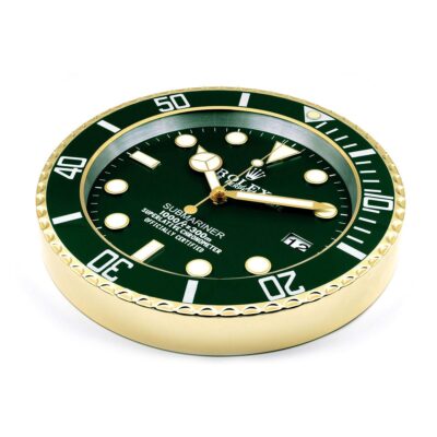 Replica ROLEX WALL CLOCK – SUBMARINER GREEN GOLD Perspective View