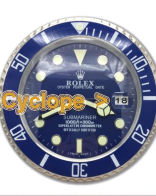 Replica ROLEX WALL CLOCK – SUBMARINER VIVID BLUE DIAL Angle Detail