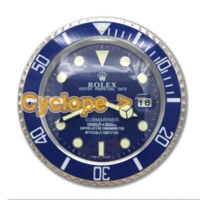 Replica ROLEX WALL CLOCK – SUBMARINER VIVID BLUE DIAL Angle Detail
