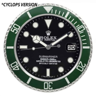Replica ROLEX WALL CLOCK – SUBMARINER ‘STARBUCK‘ Angle Detail