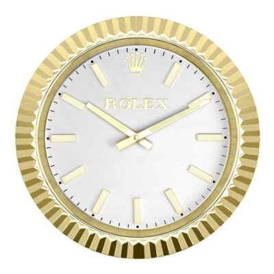 Replica ROLEX WALL CLOCK – WIMBLEDON OYSTER DATEJUST GOLD Perspective View