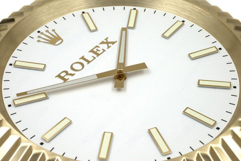 Replica ROLEX WALL CLOCK – WIMBLEDON OYSTER DATEJUST GOLD Close-Up Focus