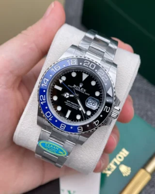 Replica Rolex GMT Master II Batman Black Dial Blue and Black Bezel Oyster Bracelet