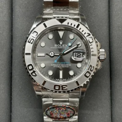 Superclone Rolex Yacht-Master Rhodium Dial 126622 Angle Detail