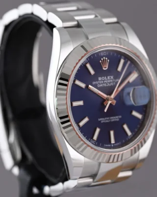 Replica Rolex Datejust Blue Dial 126334 Oyster Alternate Angle