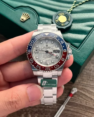 Replica Rolex GMT Master II Superman Meteorite Dial Blue Red Bezel