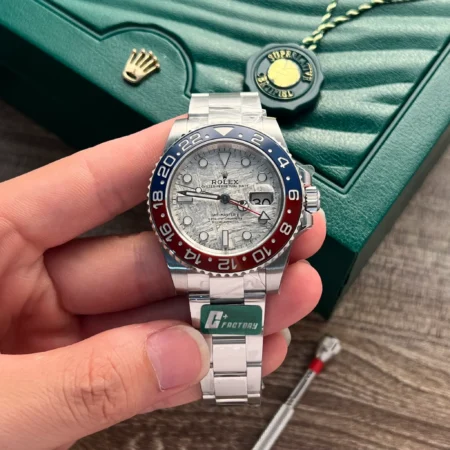 Replica Rolex GMT Master II Superman Meteorite Dial Blue Red Bezel