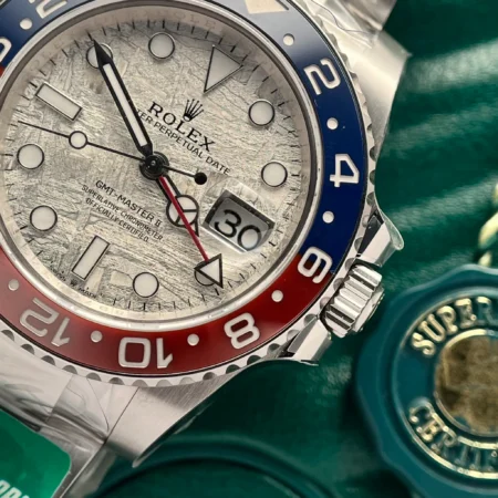 Replica Rolex GMT Master II Superman Meteorite Dial Blue Red Bezel