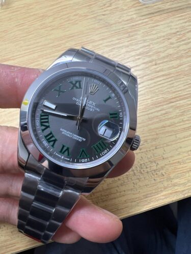 Click to view full screen Superclone Rolex Datejust Rhodium Dial 126300 "Wimbledon" Oyster 41 mm photo review
