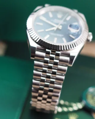 Replica Rolex Datejust Blue Dial 126334 Jubilee Profile Shot