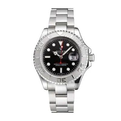 Replica Rolex Yacht-Master Black Dial 116622 Close-Up Focus