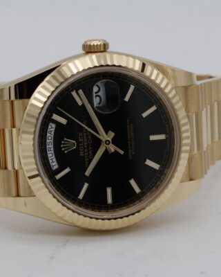 Superclone Rolex Day-Date Black Dial 228238 Profile Shot