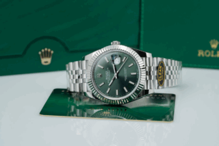 Replica Rolex Datejust Mint Green Dial fluted Bezel Jubilee Bracelet