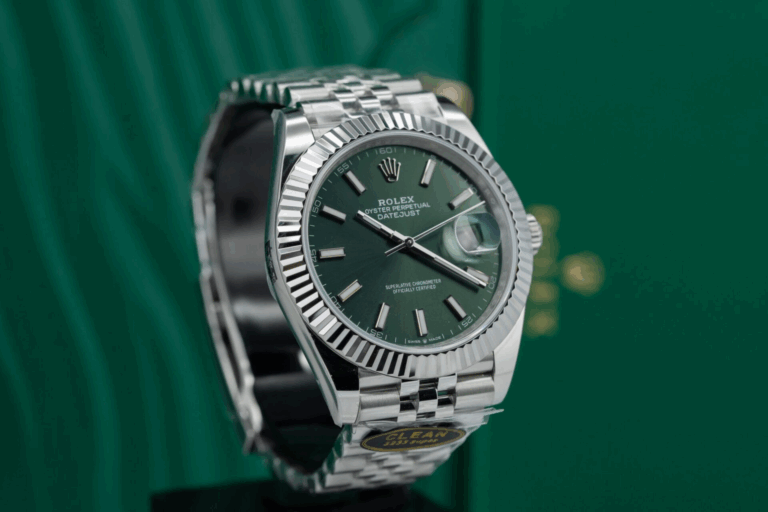 Replica Rolex Datejust Mint Green Dial fluted Bezel Jubilee Bracelet